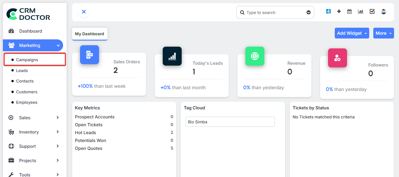 Navigate to Campaigns