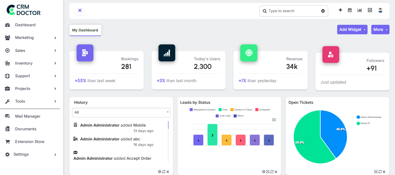 CRM Dashboard