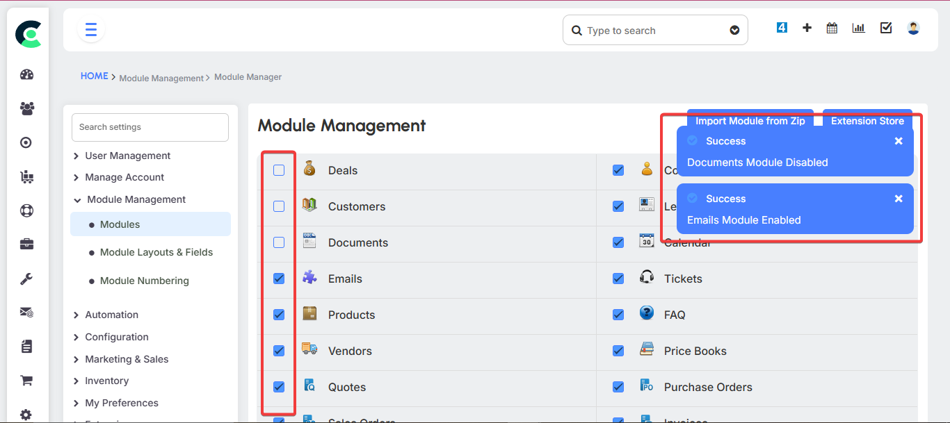 Module Layouts & Custom Fields