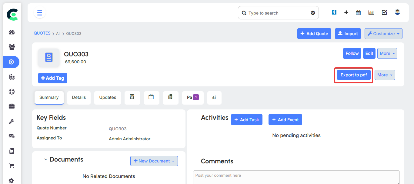 Generate Quote Document 2