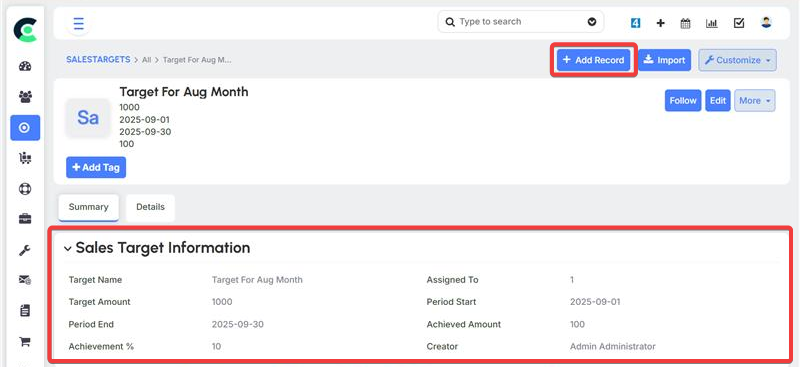 Sales Targets and Escalation